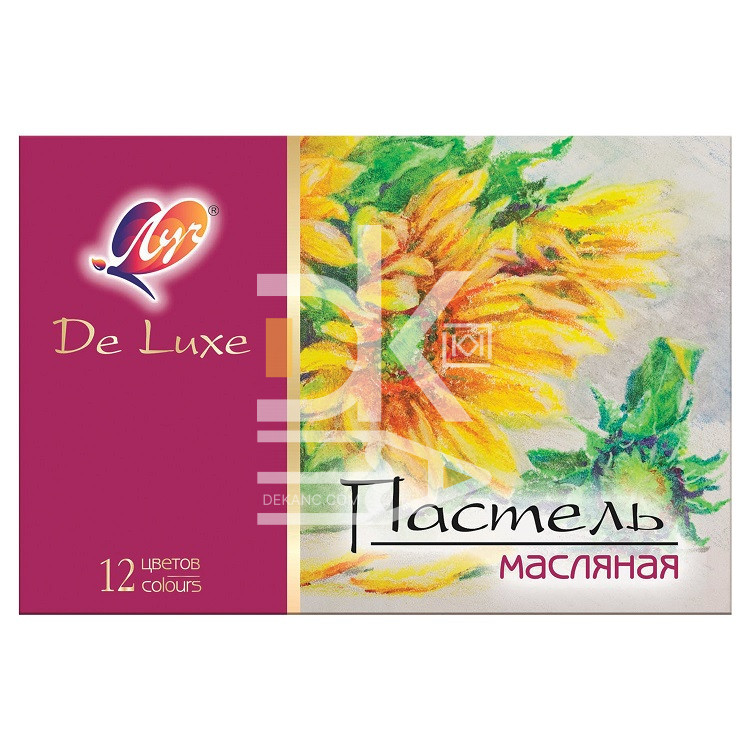 Пастель художественная масляная Луч De Luxe , 12 цветов, картон. упак.
