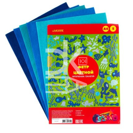 Фетр deVENTE (оттенки синего) 20Х29см., 2мм.