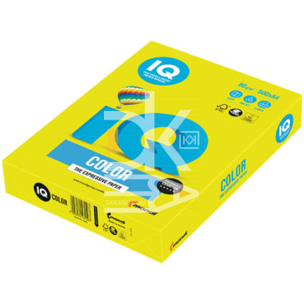 Бумага IQ "Color neon" А4, 80г/м2, 500л. (желтый неон)