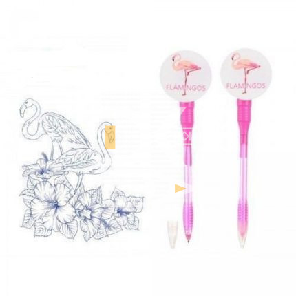 Ручка шариковая Mazari "Flamingos" синяя, 0,7 мм, корпус розовый 1/24