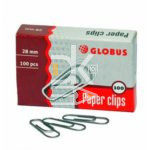 Скрепки 28мм, Globus, 100шт.,без покр., карт. упак.
