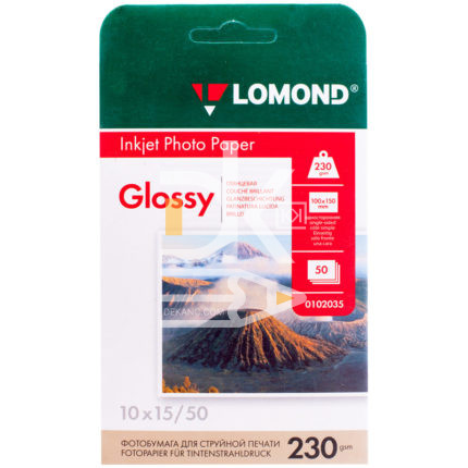 Фотобумага А6 Lomond, 200г/м2 глянцевая одн., 50 лист., (10х15)см.