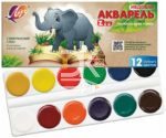 Акварель Луч "Zoo", медовая, 12 цветов, без кисти, картон