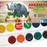 Акварель Луч "Zoo", медовая, 12 цветов, без кисти, картон