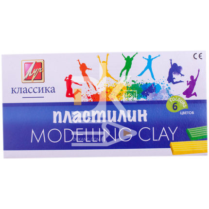 Пластилин Луч "Классика", 06 цветов, 120г, со стеком, картон
