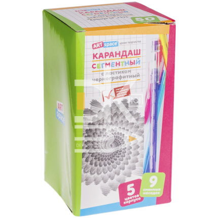 Карандаш сегментный ч/г ArtSpace HB, ассорти