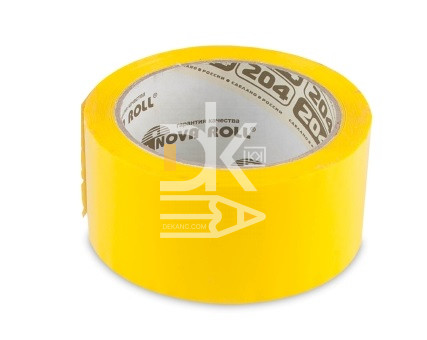 Клейкая лента упаковочная цветная 48мм*66, желтая, 45мкм, Nova Roll