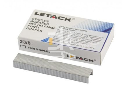 Скобы для степлера №23/8 Letack, никелированные, 1000шт.