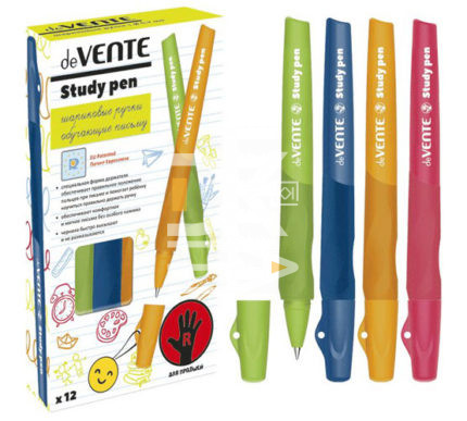 Ручка шариковая deVENTE "Study Pen", для правшей, синяя, 0,7мм  1/12
