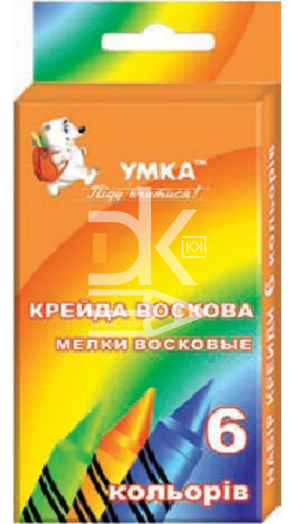 Мелки восковые Умка 06цв., круглые, картон