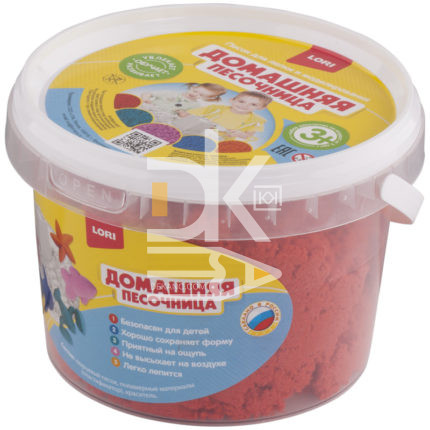 Песок для лепки Lori "Домашняя песочница", красный, 700г