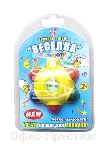 Мелки восковые 1Вересня 06цв., круглые, блистер