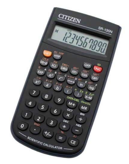 Калькулятор научный Citizen SR-135N, 10 разр., 128 функц., пит. от батарейки., 141*78*12мм