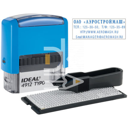 Штамп самонаборный Ideal, 4 строки, 1 касса, 47*18