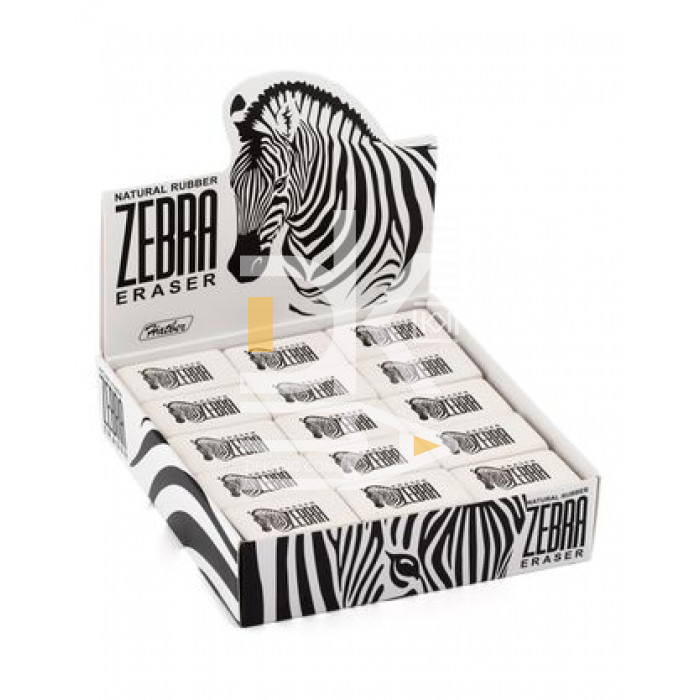 Ластик Hatber "Zebra", прямоугольный, натуральный каучук, 35*23*8мм 1/45 Ластик Hatber "Zebra", прямоугольный, натуральный каучук, 35*23*8мм 1/45