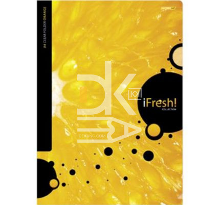 Папка-уголок Hatber "iFRESH yellow" А4, 180мкм, с рисунком