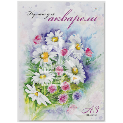 Папка для акварели 10л., А3, ArtSpace "Ромашки" 180г/м2