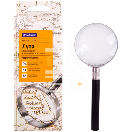 Лупа OfficeSpace, 60мм, 4-х кратное увеличение