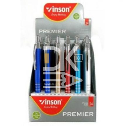 Ручка шариковая авт., Vinson "Premier" синяя, 0,7мм, масл. черн., корпус ассорти 1/24