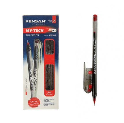 Ручка шариковая Pensan "My Tech" красная, 0.7мм, масляная, 1/25
