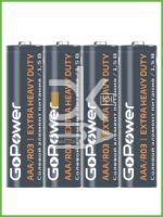 Батарейка GoPower AAA (R03) солевая, 4SHR, 1,5V  1/60