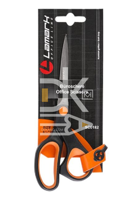 Ножницы Lamark  17,1см,  пластик. ручки, эргономичные, прорезин.