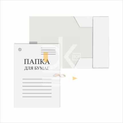 Папка для бумаг с завязками, белая DOLCE COSTO, 220 г/м2, немелованный картон