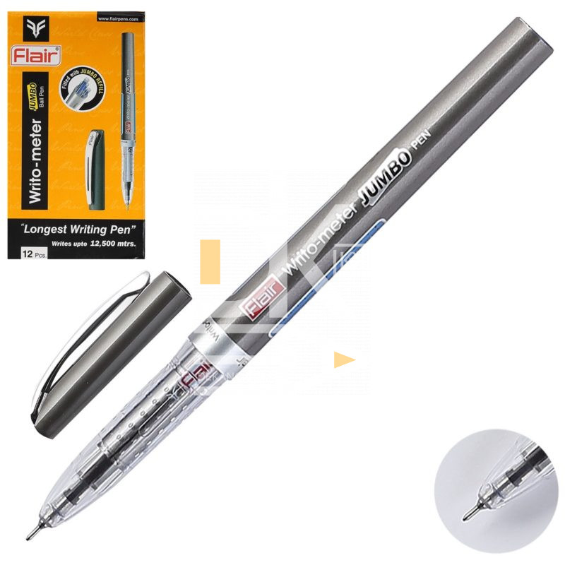 Ручка шариковая Flair "Writometer JUMBO" 12.5км, синяя, 0.5мм, 1/12