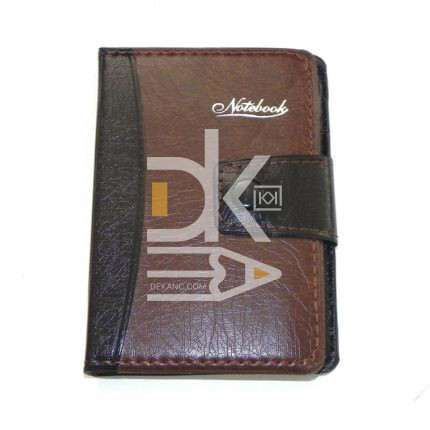 Блокнот А7+, 80л., Alingar, сшивка, клетка, кож/з на кнопке, ручка  AL4333