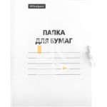 Папка для бумаг с завязками OfficeSpace, картон немелованный, 260г/м2, белый, до 200л