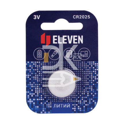 Батарейка Eleven CR2025 литиевая, BC1  1/12