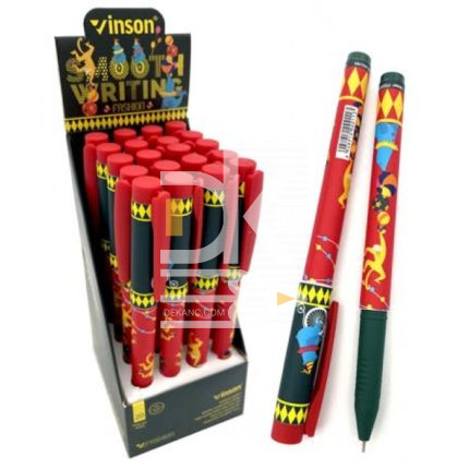 Ручка шариковая Vinson "Fashion" Circus A4 синяя, 0,5мм, прорезин. корпус   1/20