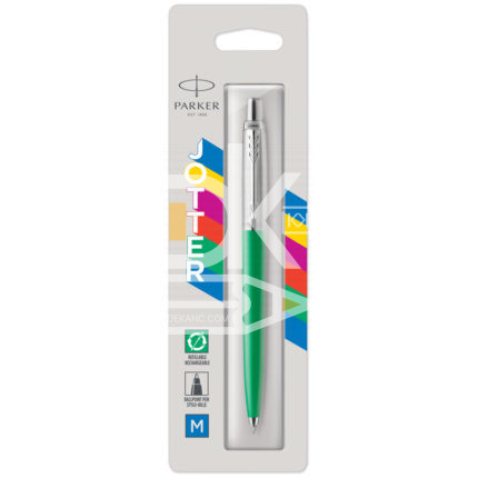 Ручка шариковая Parker "Jotter Green CT" синяя, 1,0мм, кнопочн., пластик. корпус, блистер