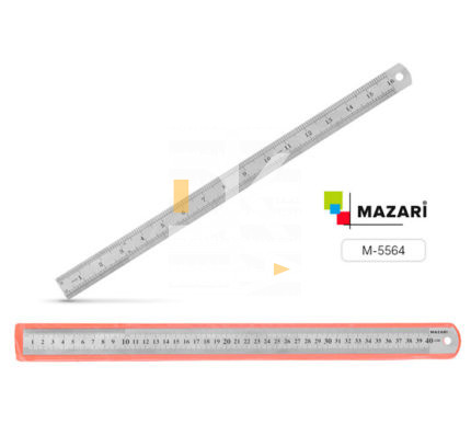 Линейка 40см Mazari, металлическая