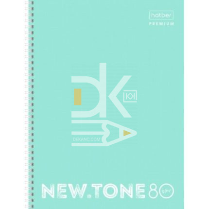 Тетрадь 80л., клетка на гребне Hatber "Newtone PASTEL" Мята, картон. обл.