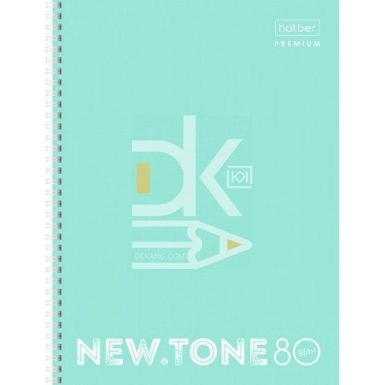 Тетрадь 80л., клетка на гребне Hatber "Newtone PASTEL" Мята, картон. обл.