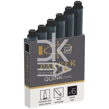 Картриджи чернильные Parker "Cartridge Quink Mini" черные, 6шт., картонная коробка