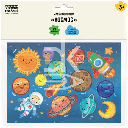 Игра развивающая на магнитах ТРИ СОВЫ "Космос", 29 эл.