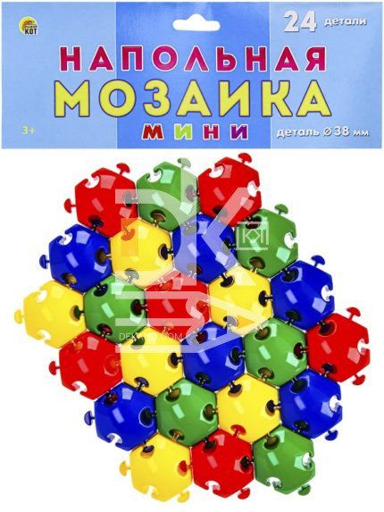Мозаика-мини напольная Рыжий кот 24 детали диам. детали 38мм, в пакете М-0522