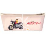 Пенал- косметичка Alingar, ПВХ-силикон, молния 18 см х 7 см х 3 см "Motorcycle"