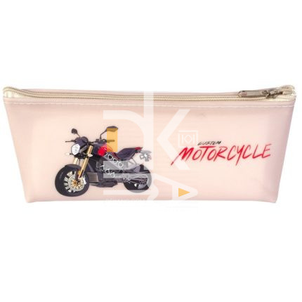 Пенал- косметичка Alingar, ПВХ-силикон, молния 18 см х 7 см х 3 см "Motorcycle"