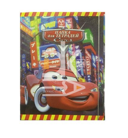 Папка для тетрадей VSP А5, 1 отд., тверд. картон, на резинке "Cars"
