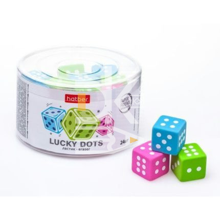 Ластик Hatber "Lucky Dots", фигурный, термопластичная резина, в пласт. тубе