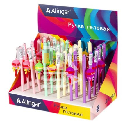 Ручка гелевая Alingar "Чупа-Чупс", игольчатый наконечник, син. 0,5мм 1/30