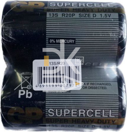 Батарейка GP R20 алкалиновая, 2SHR1,5V  1/20