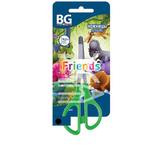 Ножницы детские BG/БиДжи 14,2см "Friends" в ассорт., эргономичные ручки, с европодвесом Ножницы детские BG/БиДжи 14,2см "Friends" в ассорт., эргономичные ручки, с европодвесом