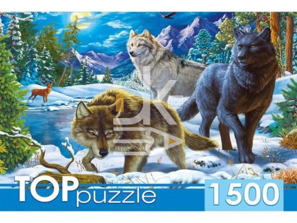 Пазл 1500 эл. Рыжий кот "Волки в ночном лесу" TOP 850*580мм
