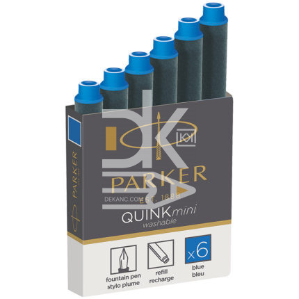 Картриджи чернильные Parker "Cartridge Quink Mini" синие, 6шт., картонная коробка