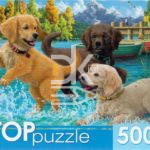 Пазл 500 эл. Рыжий кот "Игривые щенки" TOP 330*470мм