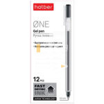 Ручка гелевая Hatber "ONE fast dry", черная, 0,5мм  1/12